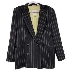 Vintage Mondi Womens Size 40 Oversized Pinstripe Double Breasted Blazer
